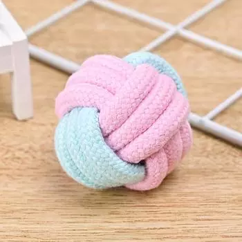 Dog Knot Toy Interactive Grinding Teeth Cleansing Cotton Knot Macaron Pet Dog Bite Rope Supplies