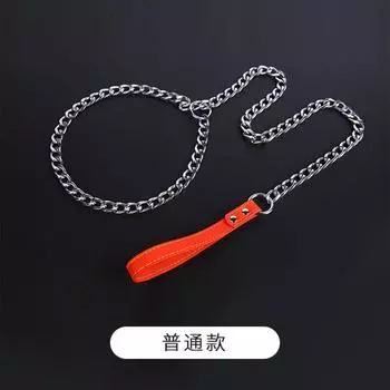 Dog leash, anti-bite iron chain dog leash plus foam anti-strangler small medium and large dog dog chain, metal dog chain thick: 2.0MM