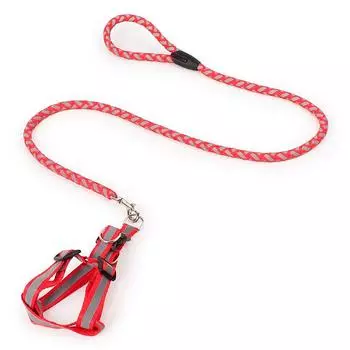 Dog leash Dog chain Spot Small dog polyester reflective woven chest strap Dog pet leash supplies Small (1.5CM chest back)