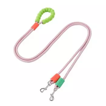 Dog leash Double head one drag two Pet leash Cloud feeling does not restrain hands Explosion-proof punch Small and medium-sized dog walking leash Diameter 1.0CM