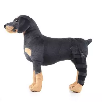 Dog Leg Protector Knee Pad Single Back Leg Protector Pet Supplies Large and Medium Dogs Postoperative Rehabilitation Care Injury Sheath HJ19 Black left hind leg XXS