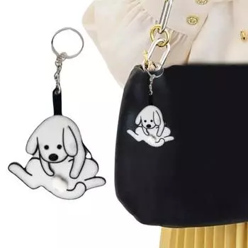 Dog Lover Prank Keychain Pendant Funny Interactive Design Rotable Ball Keyring with Smooth Bearing Key Chain Stress Relief Toy