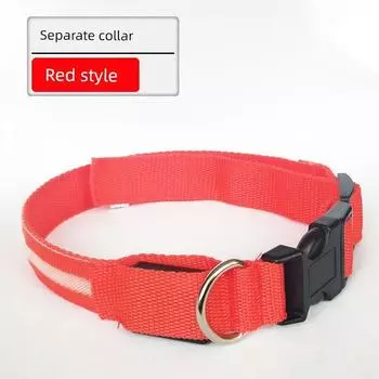 Dog Luminous Collar Fluorescent Luminous Pendant Teddy Collar Medium Large Dog Dog Collar Cat Collar Pet Supplies XS -2.0cm wide [28-40cm]] Red [separate collar]]
