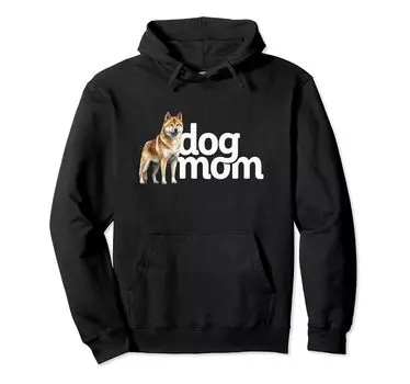 Dog Mom Shiba Inu Hoodie чёрный