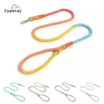 Многофункциональный поводок для собак с градиентом, сотканный вручную, для тренировок на свежем воздухе, поводок для собак, круглый хлопковый поводок для кошек и собак, товары для животных 120cmx1.2cm