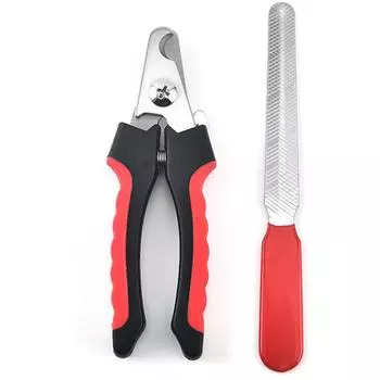 Dog Nail Clippers Professional Pet Trimmers to Avoid Over Cutting Grooming Razor with Nail File for Medium Dog Cat красный