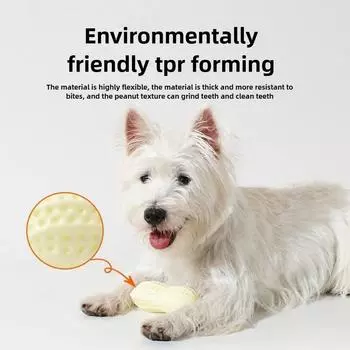 Dog Peanut Toy Grinding Teeth Clean Teeth Bite Resistant Small Dog Pet Vocal Toys Easy Clean Safe Pet Products Supplies слоновая кость