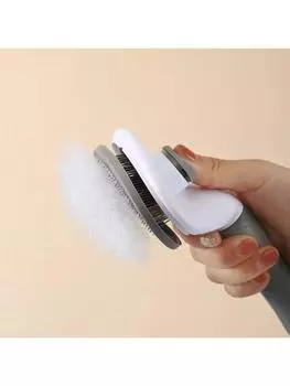 Dog Pet Hair Brush Cat Comb Grooming And Care Cat Brush Stainless Steel Comb For Long Hair Dogs Cleaning Pets Dogs Accessories серый