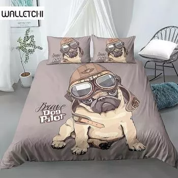 Dog Pilot Duvets Covers King Size Bedding Set Double Duvet Covers With Free Shipping Couple Bed Quilt Cover Set Comforter Sets EU single(135x200cm)