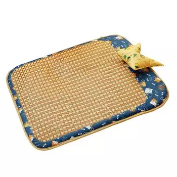 Dog Rattan Cooling Mat Bite Resistant Comfortable Breathable Cat Cooling Mat for Summer M Blue M(for 4-6.5kg) синий