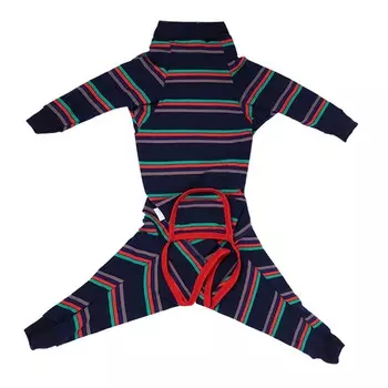 Dog Recovery Suit Autumn Fully Wrapped Prevents Licking Stretchy Breathable Pet Surgical Recovery S(for 2-4kg) темно-синий