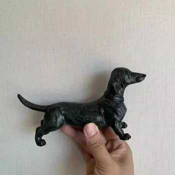 Dog Resin Dachshund Animal Pet Toys Figurine Black Ornament Animals Statue Craft Decoration Garden Sculpture Figures