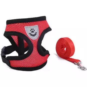 Dog Rope Breathable Gauze Chest Strap Traction Rope Small and Medium Dogs Teddy Going Out Walking Dog Rope S (3 - 2.5 kg) красный