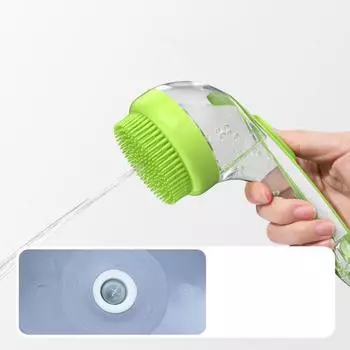 Dog Shampoo Brush Bath Brush With Soap Dispenser Soft Silicone Bath Brush With Long Handle For Cats Dogs Rabbits Cleaning зелёный