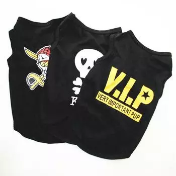 Dog Shirts for Small Dogs Boy Pet Printed Clothes with Funny Letters Summer Male Dog Clothes Soft Breathable Pet Tshirts Outfits XS