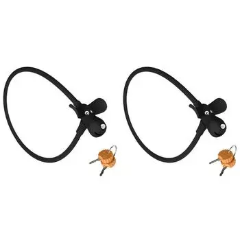 Dog Silicone Covered Bike Lock with 2 Cookie Keys Bicycle Accessories (Black)