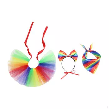 Юбка для собак, Платья для кошек-принцесс, Фотореквизит, Весенние и летние платья, Дышащие, Радужная одежда,