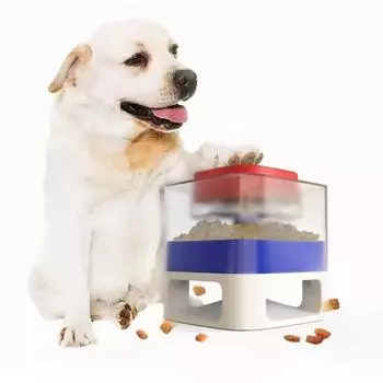 Dog Slow Feeder Automatic Food Dispenser Anti-slip Square Transparent Visible Food Storage Box Interactive Dog Toys Pet Supplies жёлтый