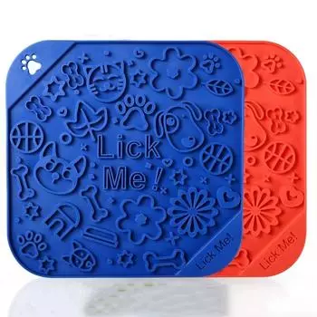 Dog Slow Feeder Lick Mat Licking Plate Yogurt & Peanut & Butter Food Dispenser Boredom Anxiety Reducer Perfect Food Treats Bowl красный