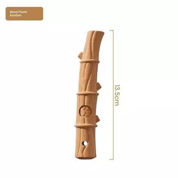 Dog Small Size Dogs Molar Toy Bone Tooth Cleaning Stick Border Collie Corgi Bite-Resistant Self-Hi Relieving Stuffy Pet Supplies Solid Wood Dog Molar Toy-Bamboo
