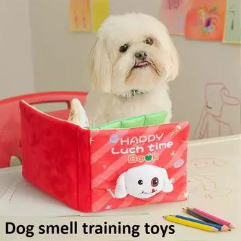 Dog Sniffing Puzzle Books Toy for Pet Plush Toy Book Snuffle Toy Soft Teething Toy Dogs Entertainment Book Toy Dog Supply красный