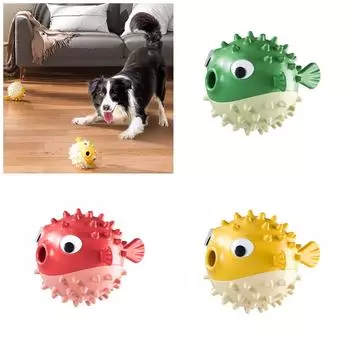 Dog Snuffle Treat Dispensing Globefish for Dogs Interactive Puzzle Pet Chew Toy Reducing Boredom Foraging Skill красный