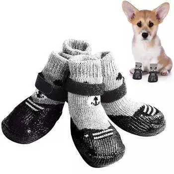 Dog Socks Waterproof Shoes Breathable Socks for Dogs Cats Socks Non-Slip Soles Adjustable Small Dog Paw for Indoor Outdoor S