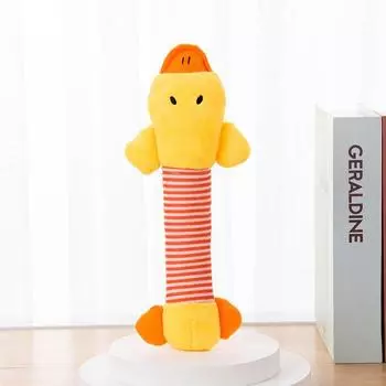 Dog Sound Toy Bite-Resistant Molar Self-Hi Relieving Stuffy Teddy Bichon Consume Physical Strength Stuffed Wild Goose Pet Supplies Yellow Duck