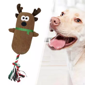 Dog Squeaky Toy Christmas Toys Exercise with Pet Supplies Puppy Plush Chew Santa Claus