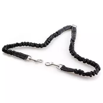 Dog Strap Double Headed Dog Rope Double Headed Dog Pull Rope Retractable Towing Rope Pet Strap Cushioning S чёрный