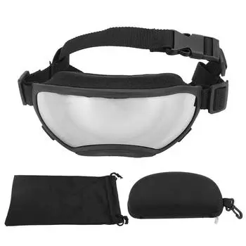 Солнцезащитные очки для собак с защитой от ветра и ультрафиолета, регулируемый ремешок, модные очки для домашних животных для катания на лыжах, велоспорта серебряный/чёрный