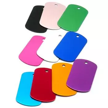 Dog Tag Pet Id Tags Aluminium Naam Hanger Blank Dog Tags Gepersonaliseerde Aangepaste Dog Tag 20/Pcs синий