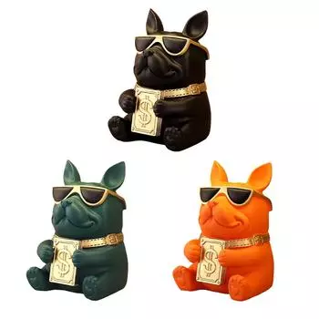 Dog Tissue Box Crafts Creative Statue Figurine Ornament Tissue Dispenser for Cabinet Desk Office Entryway Dining Room чёрный