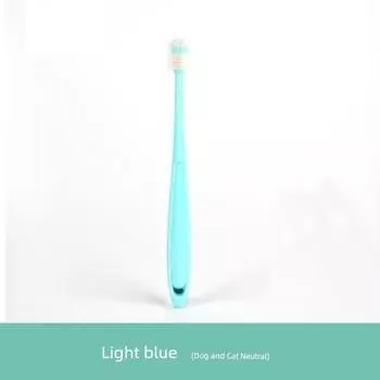 Dog Toothbrush Cat Toothbrush Anti-Halitosis Pet Supplies Teddy Cleaning Teeth Calculus Small Size Dogs [Single] light blue toothbrush