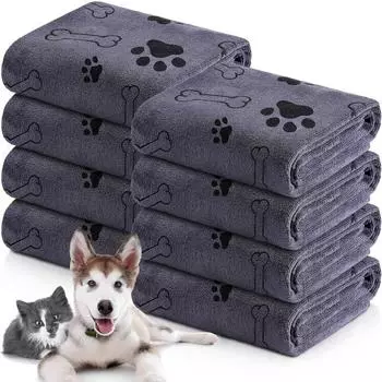Dog Towel Drying Dog Cat Pet Towel Puppy Microfiber Quick-drying Dog Claw Bath Towel Absorbent Medium Dog Pet Bath Towel 60x100cm темно-синий