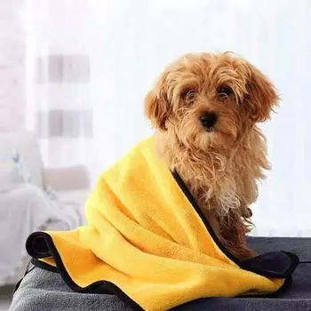 Dog Towel Drying Microfiber Super Absorbent Quick Absorber Bath Quick Dry жёлтый