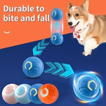 Dog Toy Ball Automatic Moving Bouncing Rolling Ball USB Smart Puppy Interactive Dog Chew Toy Ball