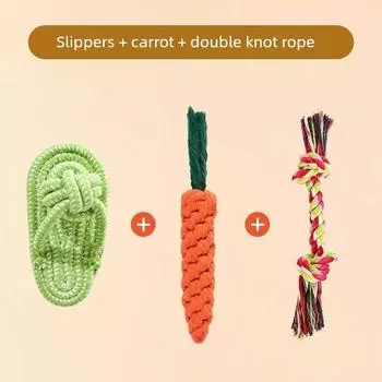 Dog Toy Bends and Hitches Slippers Molar Long Lasting Small, Medium and Large Dogs Teddy/Golden Retriever Bichon Relieving Stuffy Pet Supplies Three-piece loss set