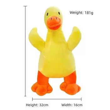 Dog Toy Bite-Resistant Vocalization Relieving Stuffy Bite-Resistant Self-Hi Handy Gadget Consume Physical Strength Small Yellow Duck Dog Pet Supplies