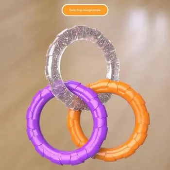 Dog Toy Dog Training Ball Bite-Resistant Ball Molar Relieving Stuffy Handy Gadget Large Dog Malinois Training Belt Tetherball Pet Supplies Triple ring orange purple [interactive molars]]