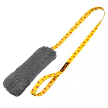 Dog Toy Faux Fur Squeaky Chaser Yellow Pull Toy with Whistle Genuine Product Tug-E-Nuff 5006-YP жёлтый