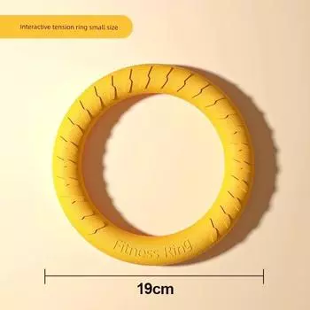 Dog Toy Frisbee Jelly Power Ring with Rope Elastic Ball Corgi and Shiba Inu Border Collie Molar Long Lasting Relieving Stuffy Pet Supplies Yellow small size Circle