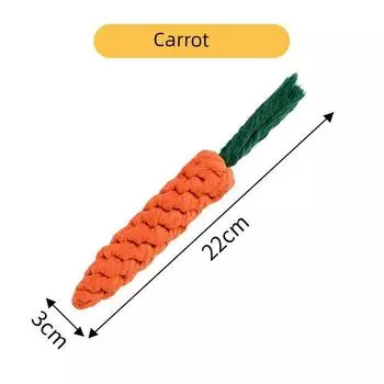 Dog Toy Hemp Rope Bends and Hitches Puppy Bite-Resistant Molar Relieving Stuffy Bends and Hitches Big and Small Dogs Puppies Pets Supplies Carrot