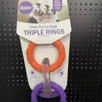 Dog Toy Jelly Power Ring Bite-Resistant Teeth Cleaning Molar Relieving Stuffy Teddy/Golden Retriever Big and Small Dogs Training Pet Supplies Triple ring orange purple [interactive molars]]