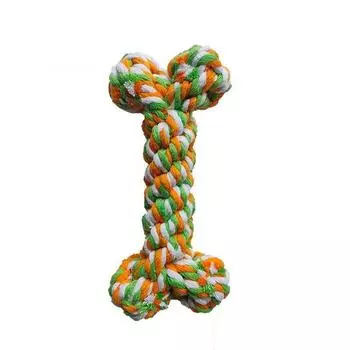 Dog Toy Molar Long Lasting Bends and Hitches Slippers Small, Medium and Large Dogs Teddy/Golden Retriever Bichon Relieving Stuffy Pet Supplies Knot bone [18cm]]