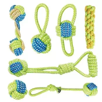 Dog Toy Molar Long Lasting Teddy Bichon Pomeranian Knot Toy Puppy Small Size Dogs Dog Chew Pet Supplies 1 for each of the 7 sections