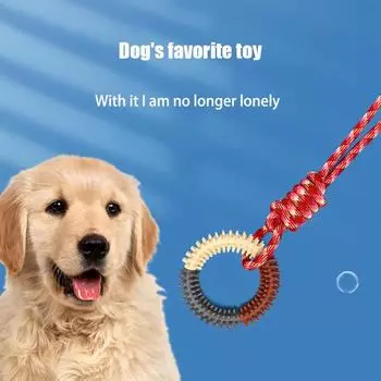 Dog Toy Pet Dog Teeth Grinding Anti Bite Cotton Rope Toy Pet Colorful Weaving Knot Toy Dog Interactive Training Toy Pet Supplies синий