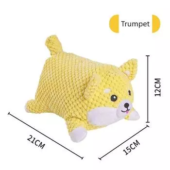 Dog Toy Self-Hi Relieving Stuffy Bite-Resistant Vocalization Dog Puppies Corgi Teddy/Golden Retriever Medium Large Dog Pet Supplies Lie dog small size