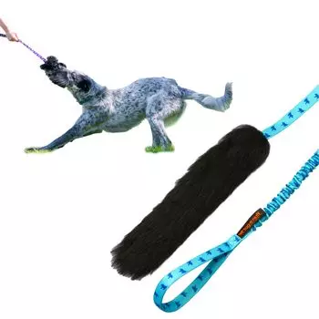 Dog Toy Sheepfur Bungee Chaser Blue Pull Toy Genuine Product Tug-E-Nuff 9752-BP-BK синий