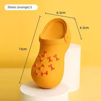 Dog Toy Sound Latex Slippers Self-Hi Relieving Stuffy Corgi Golden Retriever Labrador Samo German Shepherd Pet Supplies Latex (orange) S